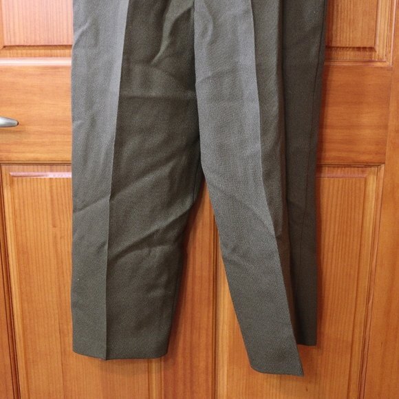Krivoy Olive Green Wool Blazer Pant Suit Set Vintage Hadesman Style Size 2 - Picture 5 of 16